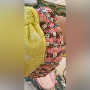 Pink woven Lele Sadoughi headband